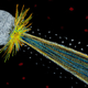Blasting a rock in space. Pew pew.